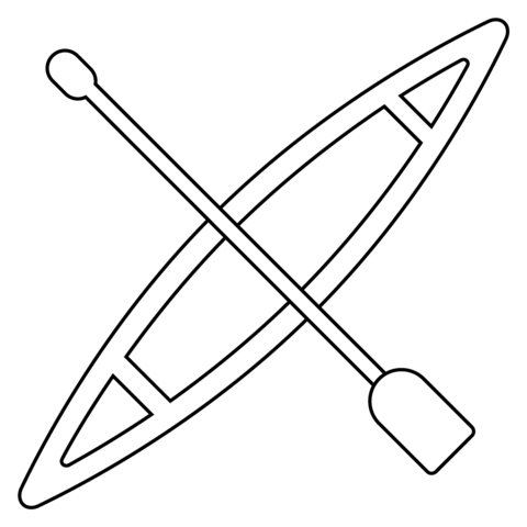 Canoe Emoji Coloring Page